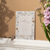 Invitation Mariage de calligraphie Fleur sauvage Crème