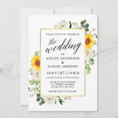 Invitation Mariage de calligraphie florale blanche (Devant)