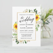 Invitation Mariage de calligraphie florale blanche (Debout devant)