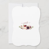 Invitation Mariage de calligraphie florale de Bourgogne moder (Dos)