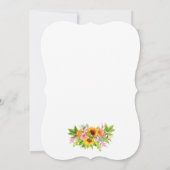 Invitation Mariage de calligraphie florale de Sunflower Boho (Dos)