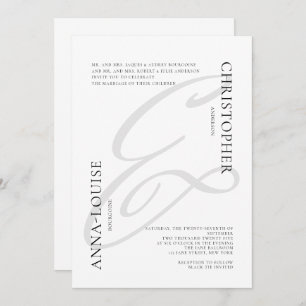 Invitation Mariage de calligraphie formelle délicate