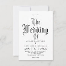 Mariage de calligraphie gothique simple