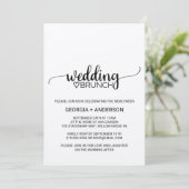 Invitation Mariage de calligraphie Kraft simple Brunch (Debout devant)