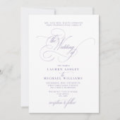 Invitation Mariage de calligraphie Lavande Embellisté (Devant)