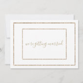 Invitation Mariage de calligraphie manuscrite blanc et or (Dos)