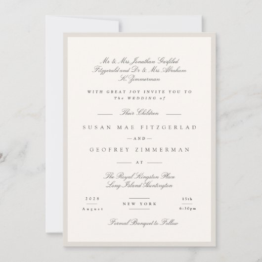 Invitation Mariage de calligraphie minimaliste élégant (Devant)