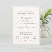 Invitation Mariage de calligraphie minimaliste élégant (Debout devant)