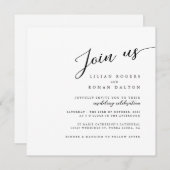 Invitation Mariage de calligraphie minimaliste moderne (Devant / Derrière)
