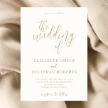 Invitation Mariage de calligraphie minimaliste moderne<br><div class="desc">Faire-part de mariage de calligraphie minimaliste moderne. Script simple et élégant et faire-part de mariage de conception de typographie minimale.</div>