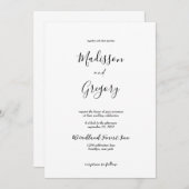 Invitation Mariage de calligraphie minimaliste moderne et sim (Devant / Derrière)