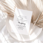 Invitation Mariage de calligraphie moderne<br><div class="desc">Ce faire-part de mariage de calligraphie moderne est parfait pour un mariage rustique. Le design sobre et élégant présente une typographie de script classique et sophistiquée en noir et blanc.</div>