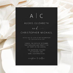 Invitation Mariage de calligraphie moderne minimaliste