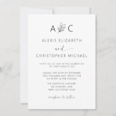 Invitation Mariage de calligraphie moderne minimaliste (Devant)