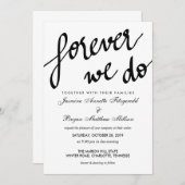 Invitation Mariage de calligraphie moderne pour toujours (Devant / Derrière)