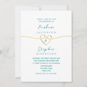 Invitation Mariage de calligraphie moderne sarcelle (Devant)