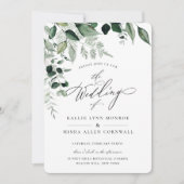 Invitation Mariage de calligraphie naturelle rustique (Devant)