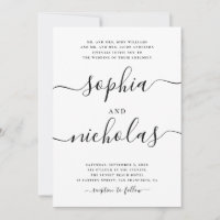 Mariage de calligraphie noir & blanc moderne - Élé