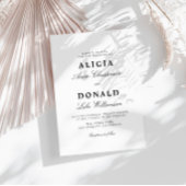 Invitation mariage de calligraphie noir et blanc