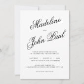 Invitation Mariage de calligraphie noir et blanc contemporain (Devant)