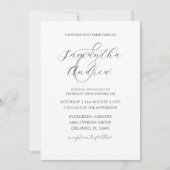 Invitation Mariage de calligraphie noir et blanc moderne (Devant)