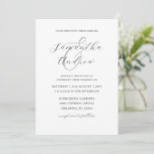 Invitation Mariage de calligraphie noir et blanc moderne (Debout devant)