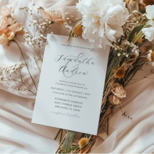 Invitation Mariage de calligraphie noir et blanc moderne