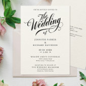 Invitation Mariage De Calligraphie Noir Et Blanc Simple