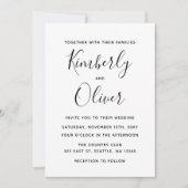 Invitation Mariage de calligraphie noir et blanc simple (Devant)