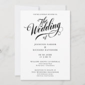 Invitation Mariage De Calligraphie Noir Et Blanc Simple (Devant)