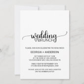 Invitation Mariage de calligraphie noire simple Brunch (Devant)