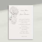 Invitation Mariage de calligraphie officielle Peonies Encre B