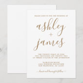 Invitation Mariage de calligraphie Or Chic (Devant / Derrière)