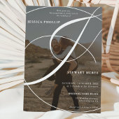 Invitation Mariage de calligraphie photo 2 blanc Script