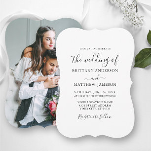 Invitation Mariage de calligraphie photo minimaliste moderne