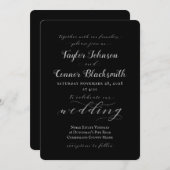 Invitation Mariage de calligraphie rustique Black Silversmith (Devant / Derrière)