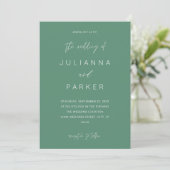 Invitation Mariage de calligraphie Sage Green MOD (Debout devant)