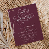 Invitation Mariage de calligraphie Tourbillonnant romantique