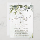 Invitation Mariage de calligraphie végétale (Devant)