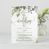 Invitation Mariage de calligraphie végétale (Debout devant)