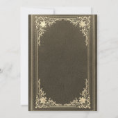 Invitation Mariage de calligraphie vintage Black Gold (Dos)