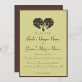Invitation Mariage de caméra du coeur de cerf (Devant / Derrière)
