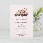 Invitation Mariage de camion Pink Vintage Farmer (Debout devant)