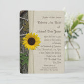 Invitation Mariage de Camouflage de Tournesol Woodland (Debout devant)