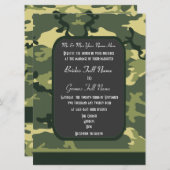 Invitation mariage de camouflage militaire vert (Devant / Derrière)