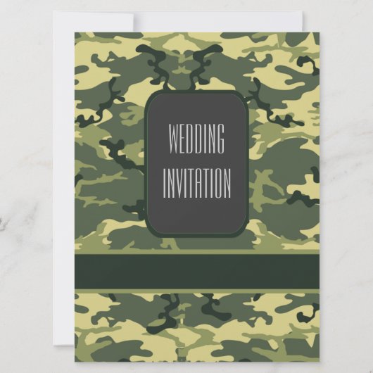 Invitation mariage de camouflage militaire vert (Dos)