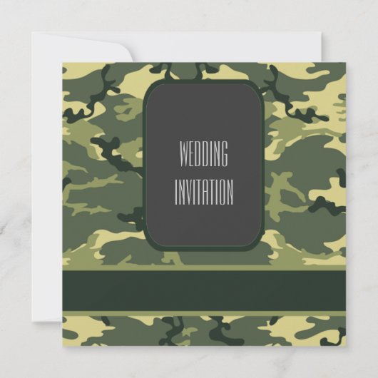 Invitation Mariage de camouflage militaire vert (Dos)
