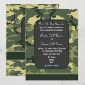 Invitation mariage de camouflage militaire vert (Devant / Derrière)