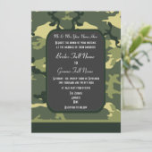 Invitation mariage de camouflage militaire vert (Debout devant)