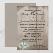 Invitation Mariage de campagne dans une grange rustique & Fle (Devant / Derrière)